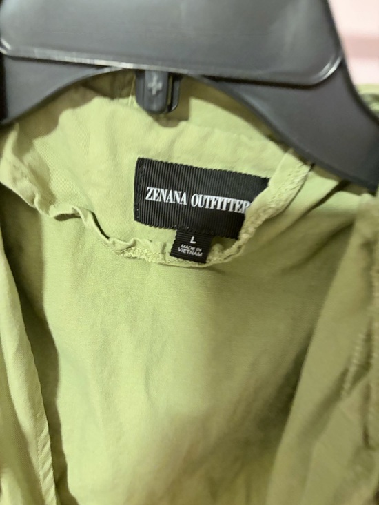 Zenana Size Large Light Green Hooded Utility Vest Like New - Picture 2 of 7